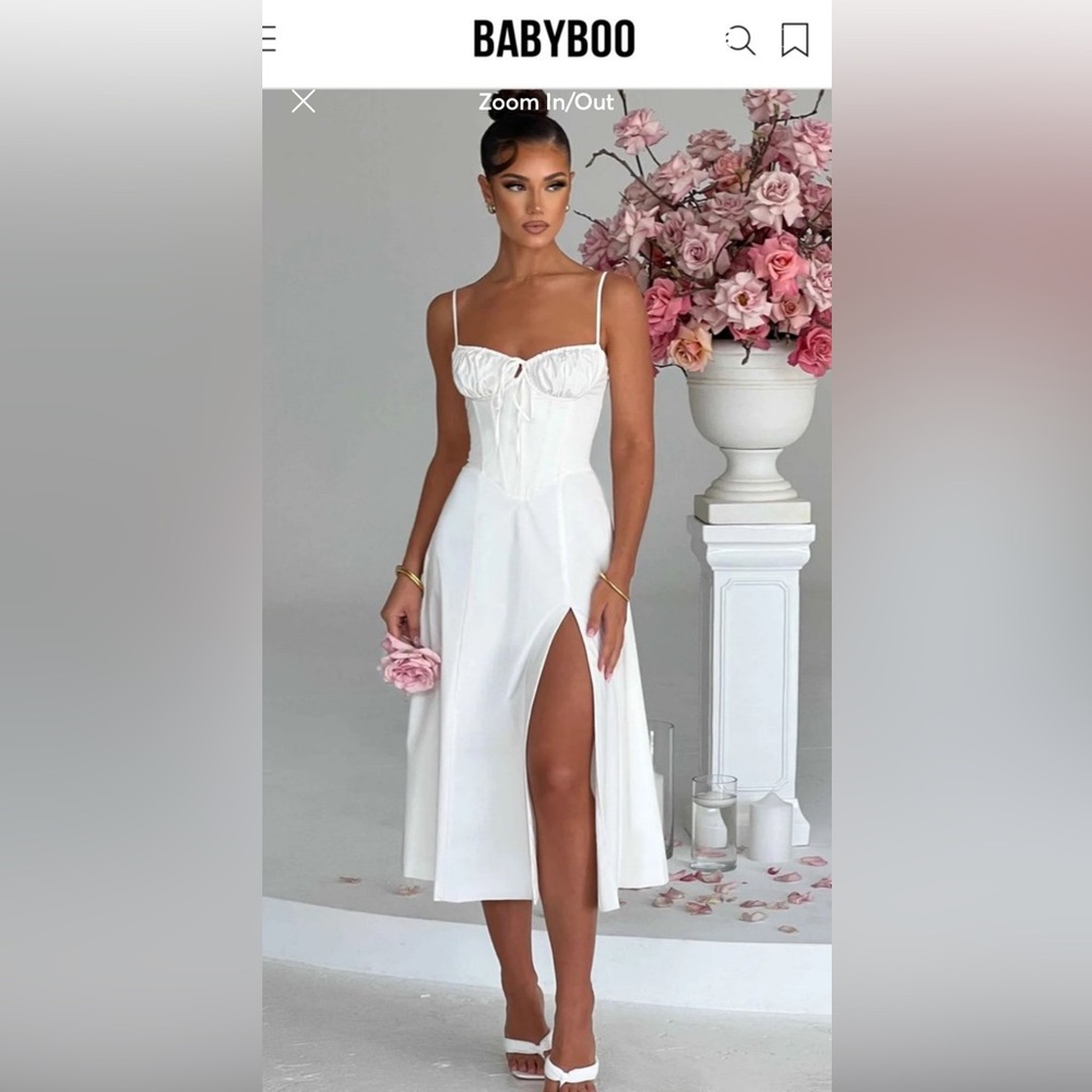 Babyboo Deanna Midi Dress White XS - NWOT